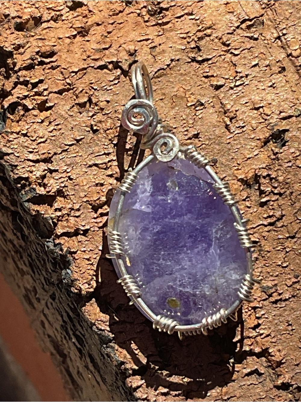 Genuine Hackmanite .925 Silver Wire Wrap Pendant